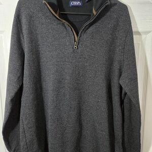 Chaps Men's Charcoal Zip-Up Sweater